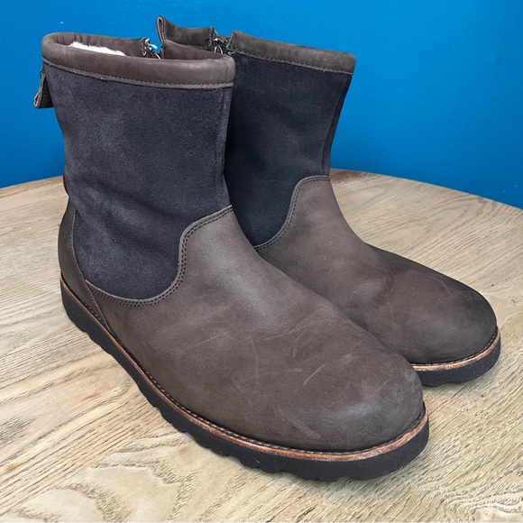 UGG Men’s Hendren Tl Bomber Boot Stout Brown Waterproof Shearling Lined Size 13 - Picture 1 of 11